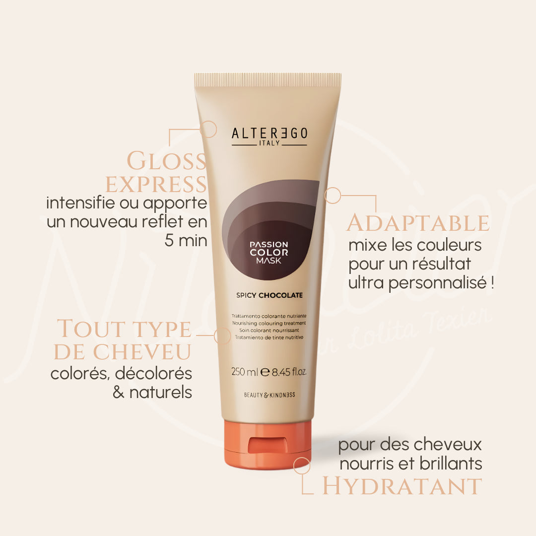 AlterEgo Passion Color Mask - Soin repigmentant marron cendré - Spicy Chocolare