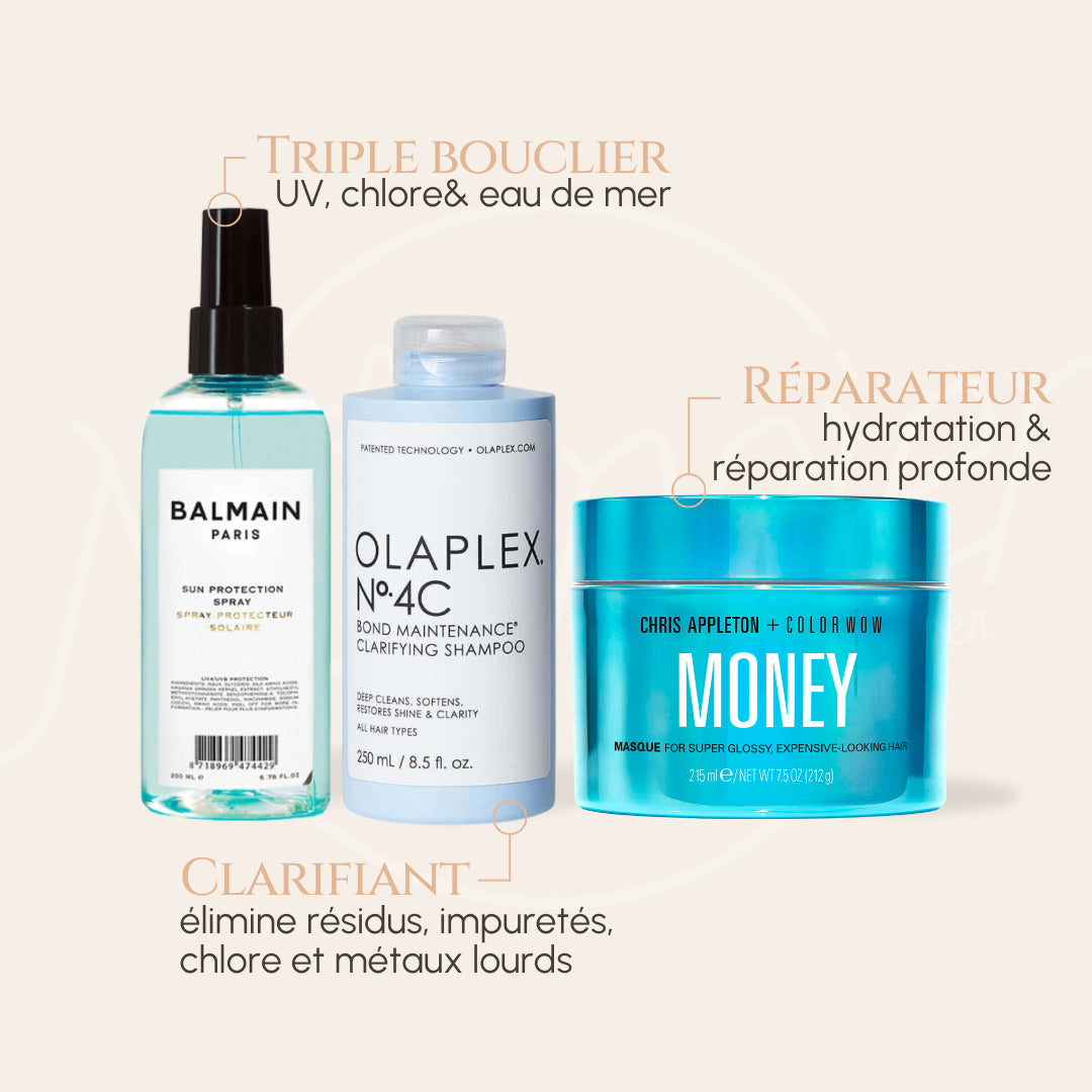 Sun protection Balmain, Olaplex 4C, Money Masque