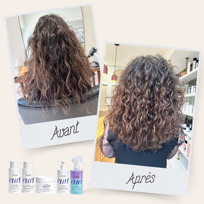 Avant après Curl wow produits cheveux bouclés