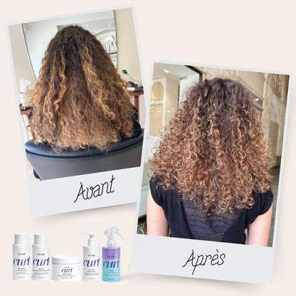 Avant après Curl wow produits cheveux bouclés