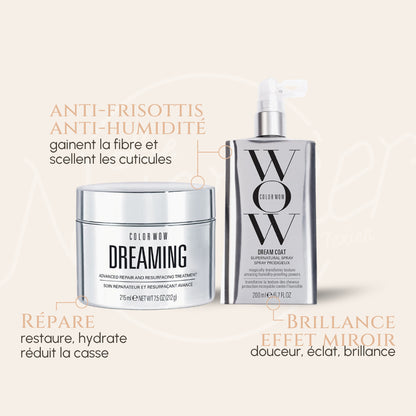 Duo anti-frisottis anti-humidité Color Wow - Masque Dreaming &amp; Dream Coat